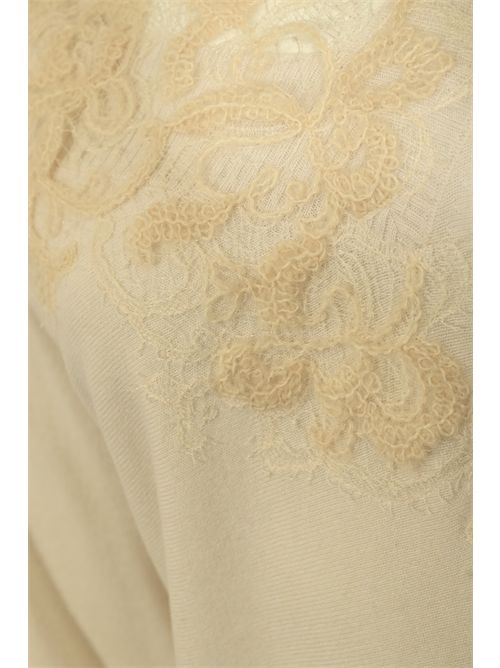 Maglia in misto cashmere in pizzo D. Exterior | 610813LATT